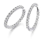 Platinum Diamond Hoop Earrings 0.36 Carat