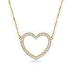 9K Gold 0.15 Carat Diamond Heart Pendant G/Si - Pobjoy Diamonds