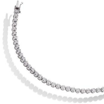 18K White Gold Ladies Round Brilliant Cut 2.00 CTW Diamond Tennis Bracelet - Pobjoy Diamonds