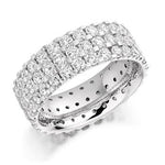 18K White Gold Three Row 3.10 CTW Diamond Full Eternity Ring From Pobjoy