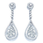 18K White Gold Pear Shape Diamond Drop Earrings 3.30 Carat - G-H/Si - G-H/Si - Pobjoy Diamonds