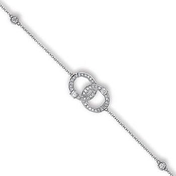 9K White Gold & Diamond Ladies Circle Bracelet - Pobjoy Diamonds