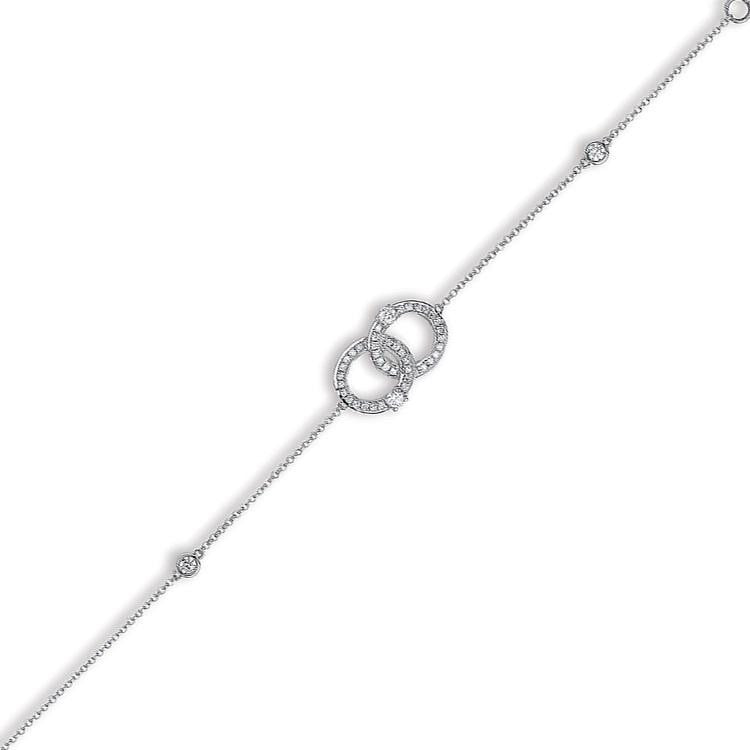 9K White Gold & Diamond Ladies Circle Bracelet - Pobjoy Diamonds