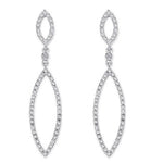9K White Gold 0.50 Carat Marquise Diamond Drop Earrings - Pobjoy Diamonds