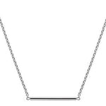 9K White Gold Round Bar Pendant Necklace - Pobjoy Diamonds