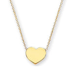 9K Yellow Gold Heart Pendant With Rolo Neck Chain - Pobjoy Diamonds