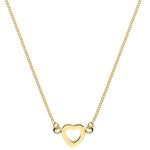 9K Yellow Gold Single Silhouette Heart & Neck Chain - Pobjoy Diamonds