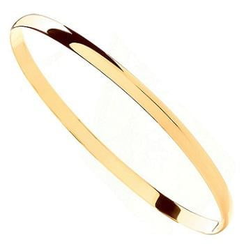 9K Yellow Gold Smooth Plain Ladies Bangle From Pobjoy.