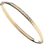 9K Yellow Gold Ladies Hinged Bangle - Pobjoy Diamonds