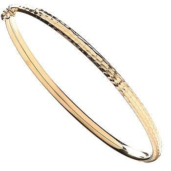 9K Yellow Gold Ladies Hinged Bangle - Pobjoy Diamonds