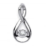 9K White Gold & Diamond Twist Pendant - Pobjoy Diamonds