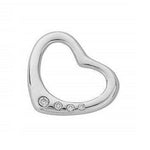 9K White Gold & Diamond Heart Pendant With 18'' Chain