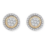 9K Yellow Gold 0.36 CTW Diamond Stud Circle Earrings - Pobjoy Diamonds