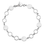 9K White Gold Ladies Discs & Rings Bracelet - Pobjoy Diamonds