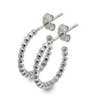 9K Yellow Or White Gold Beaded Hoop Ladies Earrings - Pobjoy Diamonds