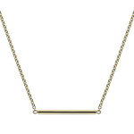 9K Yellow Gold Round Bar Pendant Necklace - Pobjoy Diamonds