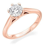 18K Gold 1.06 Carat Round Brilliant Cut Solitaire Diamond Ring E/VS1-Bellagio - Pobjoy Diamonds