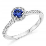 Blue Sapphire & Diamond Ring 0.70 Carats - Pobjoy Diamonds
