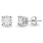 White Gold Round Brilliant Cut Diamond Claw Earring Settings - Pobjoy Diamonds