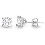 Bespoke 18K White Gold Round Brilliant Cut Diamond Stud Earrings 1.20 - Pobjoy Diamonds