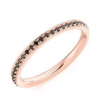 Pobjoy 18K Rose Gold 0.30 Carat Black Diamond Full Eternity Ring