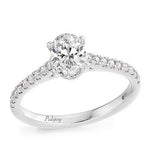 Platinum 2.00 Carat Oval Cut Lab Grown Diamond Ring D/VS1