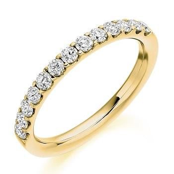 Claw Set Diamond Half Eternity Ring 0.50 Carat - Pobjoy Diamonds