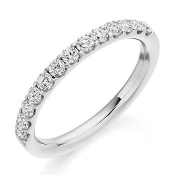 Claw Set Diamond Half Eternity Ring 0.50 Carat - Pobjoy Diamonds