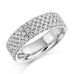 Claw Set Three Row Diamond Half Eternity 1.05 Carat - Pobjoy Diamonds