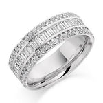 Channel Set Baguette & Round Cut Diamond Half Eternity 1.25 Carat - Pobjoy Diamonds