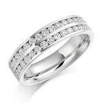Twin Channel Set Two Row Diamond Half Eternity 0.75 Carat - Pobjoy Diamonds