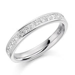 Channel Set Princess Cut Diamond Half Eternity 0.75 Carat - Pobjoy Diamonds