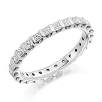 Bar Set Princess Cut Diamond Full Eternity 1.00 Carat - Pobjoy Diamonds