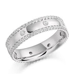 Claw Set Twin Row Round Cut Diamond Full Eternity 0.80 Carat - Pobjoy Diamonds