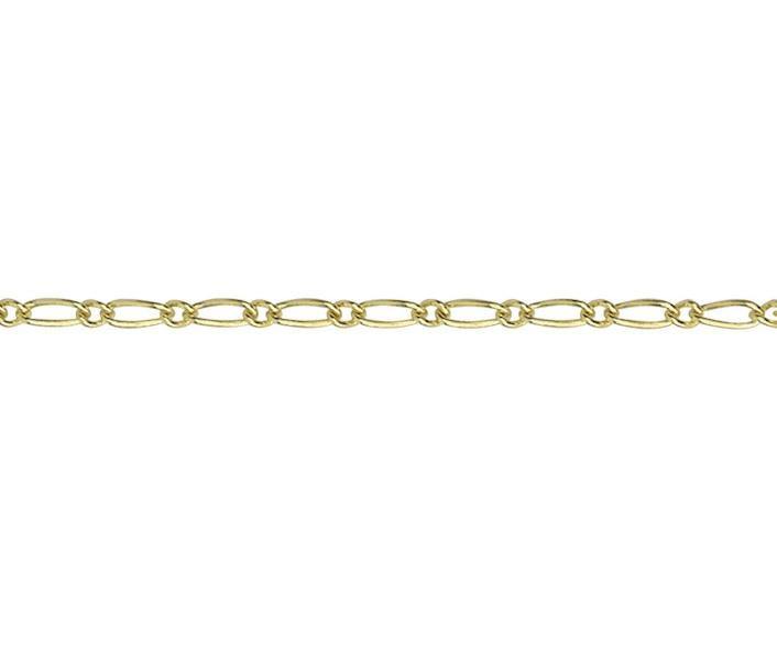 9K Yellow Gold Ladies 2.5mm Figaro Neck Chain - Pobjoy Diamonds