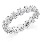 18K white gold 1.50 CTW brilliant round cut diamond full eternity patterned ring