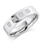 Gents Flat Court Diamond Ring. 950 Platinum or 950 Palladium D-E/VS - Pobjoy Diamonds