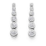 18K gold graduated 1.20 carat total weight diamond drop ladies earrings