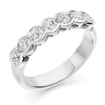 Rubover Set Vintage Style Diamond Half Eternity 1.00 Carat - Pobjoy Diamonds