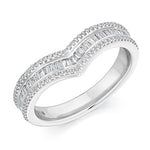 Channel Set Curved Round & Baguette Cut Diamond Half Eternity 0.45 Carat - Pobjoy Diamonds