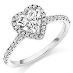 18K Gold Heart Shape & Diamond Set Ring 1.35 CTW - G/VS2 - Pobjoy Diamonds