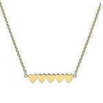9K Yellow Gold Five Heart Ladies Pendant Necklace - Pobjoy Diamonds
