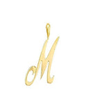 9K Yellow Gold Script Initial Pendant - Pobjoy Diamonds