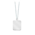 Sterling Silver Engraved Rectangle Tag & Silver Neck Chain - Pobjoy Diamonds