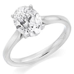 18K White Gold 1.59 Carat Oval Cut Diamond Solitaire Ring G/VS1 - Pobjoy Diamonds