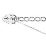 9K White Gold Ladies Curb Bracelet & Padlock - Pobjoy Diamonds