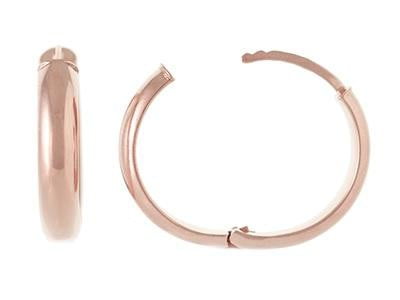 Rose Gold Plated Sterling Silver Hinged Hoop Earrings By Pobjoy