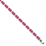 Pobjoy 18K gold and ruby diamond tennis bracelet