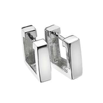 Sterling Silver Chunky Square Hoop Earrings - Pobjoy