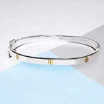 Handmade Silver Hinged Bangle - Pobjoy Diamonds